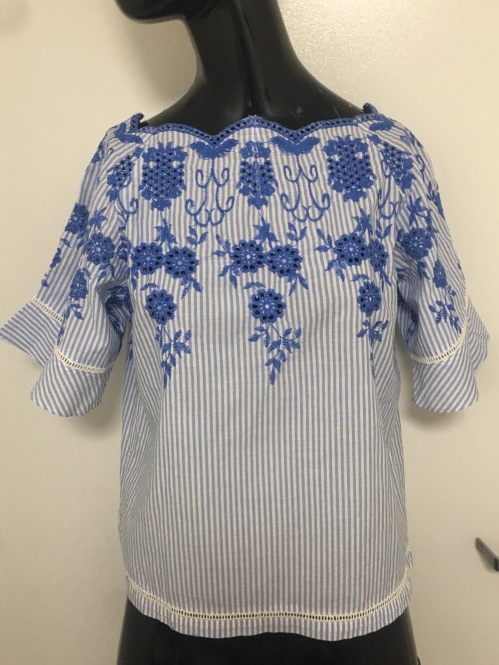 SIMPLICITE 100% cotton embroidered tunic blouse